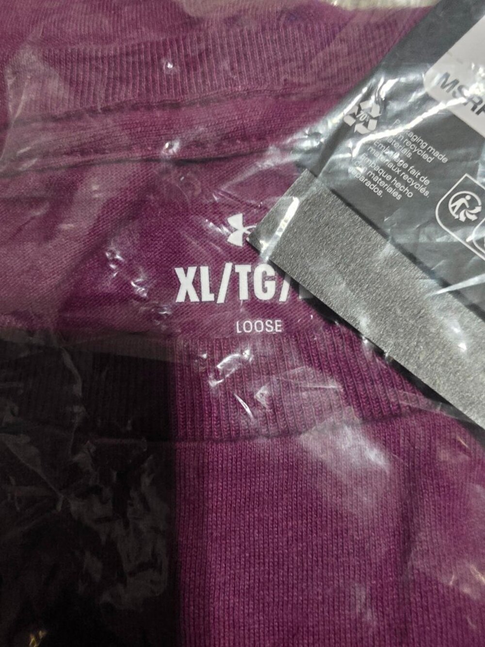 Under Armour Project Rock Women's Payoff T-Shirt XL Purple NEW WITH TAGS